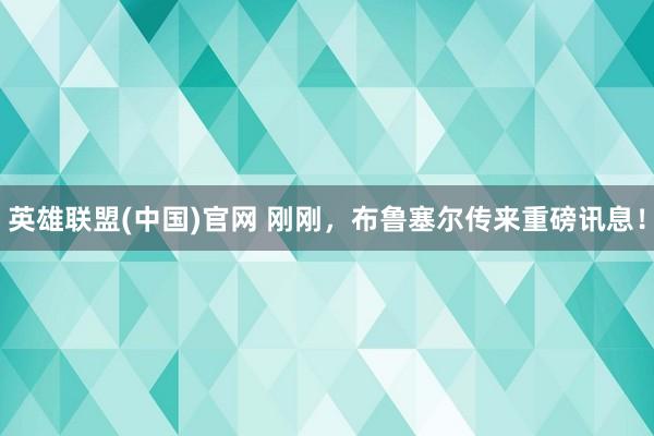 英雄联盟(中国)官网 刚刚，布鲁塞尔传来重磅讯息！