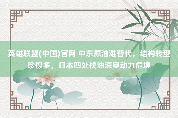 英雄联盟(中国)官网 中东原油难替代，结构转型珍摄多，日本四处找油深奥动力危境