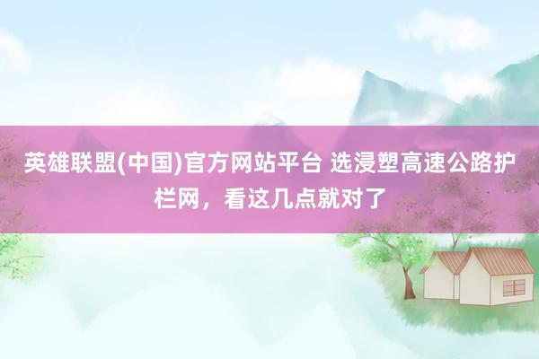 英雄联盟(中国)官方网站平台 选浸塑高速公路护栏网，看这几点就对了