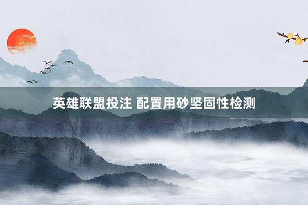 英雄联盟投注 配置用砂坚固性检测